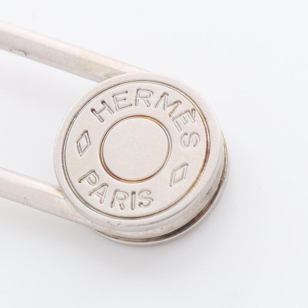 Hermes HERMES Sellier Safety Pin Brooch Accessory Stainless Steel Women's Silver - Picture 3 of 5